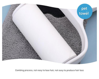 Adorable Pet Paw Grooming & Drying Mitt - Super Absorbent Fleece Material(Blue)