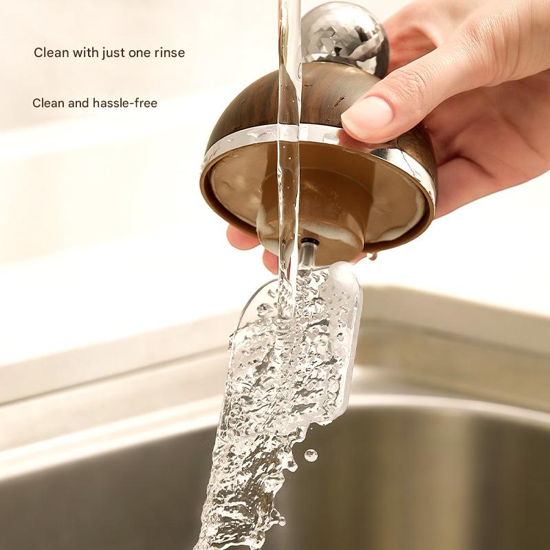 Electric Foaming Cleanser Maker - Rechargeable, Dense Foam for Deep Cleansing(Walnut + Silver)