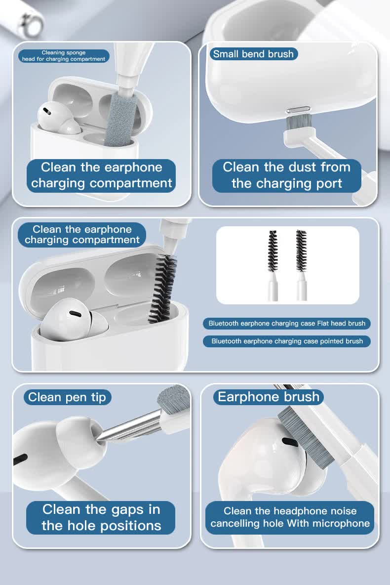 White 22-in-1 Electronics Cleaning Kit - for Keyboards, Airpods, Laptops, Cell Phones, Cameras