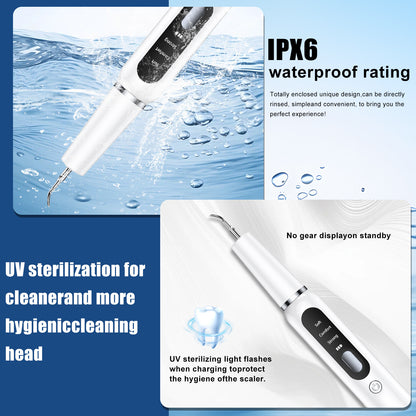 White Professional Pet Dental Cleaning Kit - Ultrasonic Scaler, Tools & 3 Modes