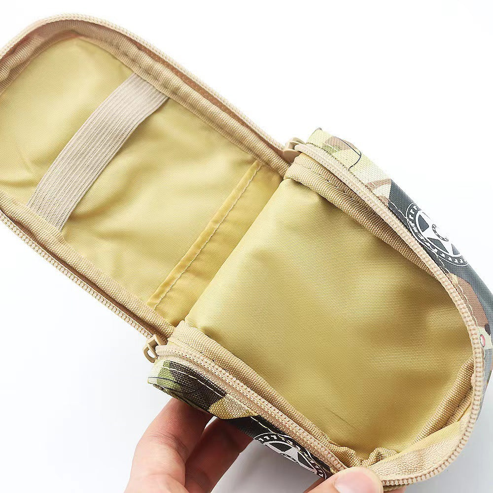 Camouflage Car Shaped Pencil Case - Large Capacity Stationery Organizer Pouch (Desert camouflage)