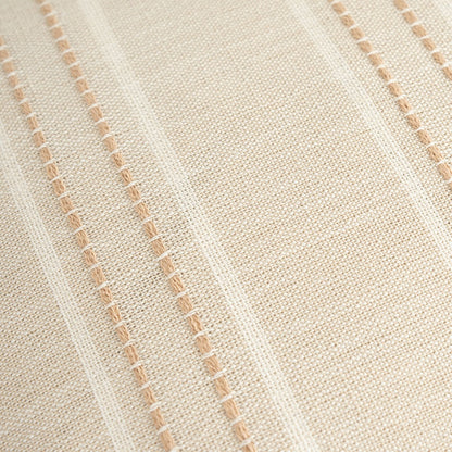 Textured Vertical Striped Pillowcases - Scandinavian Home Decor Accents (Beige Stripes Pair - 45x45cm)