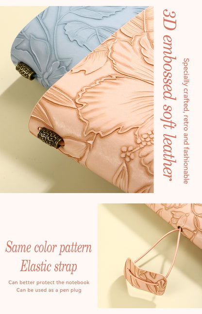 Purple 2-Pack Vintage Floral Embossed PU Leather Journals - 192 Pages Each