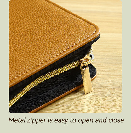 Brown PU Leather Zippered Photo Album - Holds 240 3 Prints"