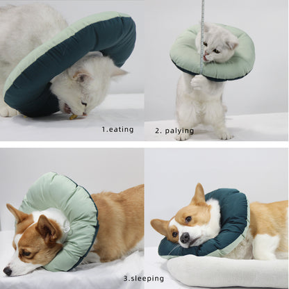 Yellow Adjustable Soft Elizabethan Collar for Pets - Comfortable Recovery Aid - M