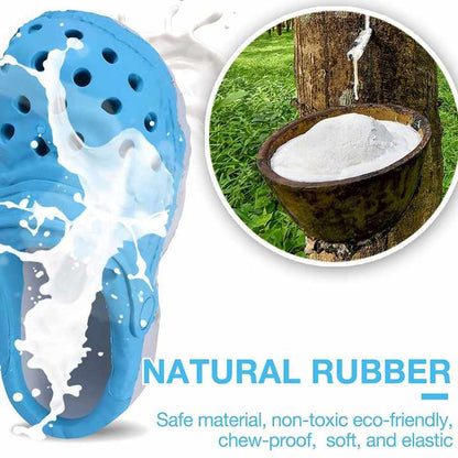 Size S Yellow Tough Slipper Dog Chew Toy - Natural Rubber Treat Dispenser & Teeth Cleaner for Interactive Play & Boredom Relief