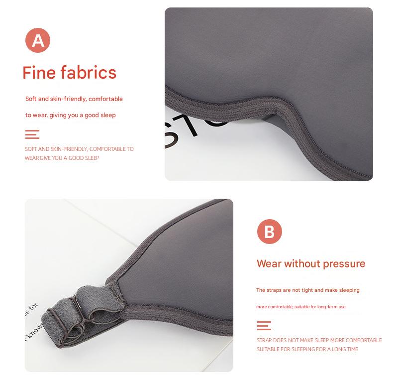 2 Pcs Grey 3D Contoured Eye Mask - Total Blackout, Pressure-Free Memory Foam, Skin-Friendly & Breathable for Deep Rest