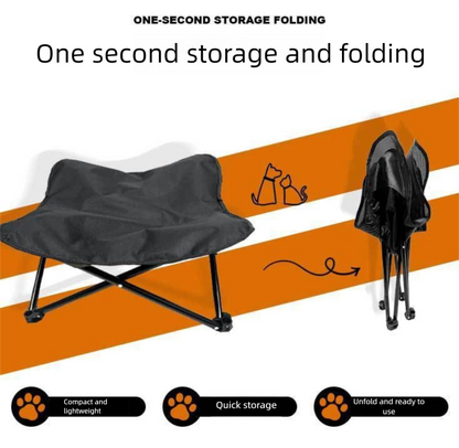 Bright Green Elevated Comfort Pet Bed - Portable & Foldable Dog Cat Cot - Durable 600D Oxford Fabric, Washable Cover, All Seasons