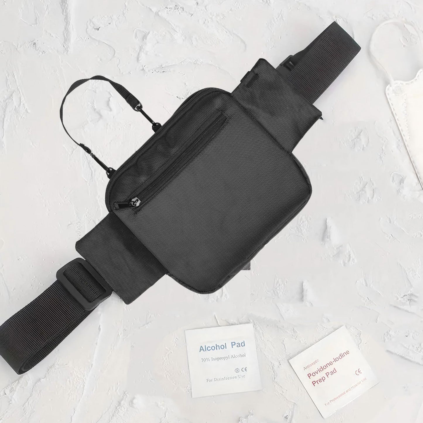 Black Nurse Utility Belt Bag - Multi-Pocket Medical Organizer Waist Pack for Tools & Essentials