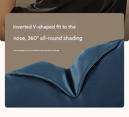 Blue Luxury 19 Momme Mulberry Silk Sleep Mask - Total Blackout Comfort, Wide Design & Adjustable Strap