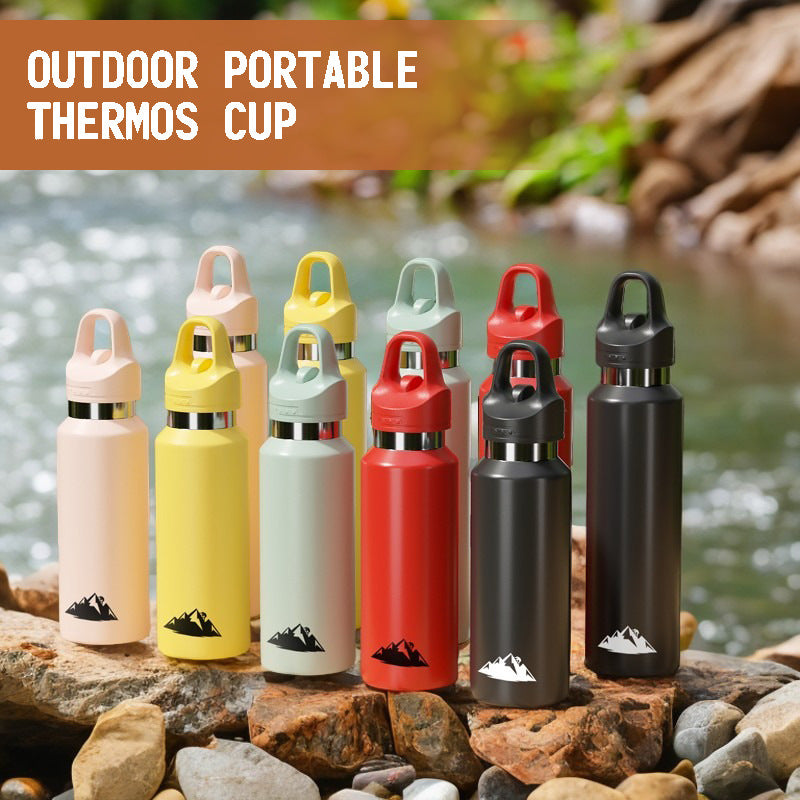 Red 480ml Insulated Stainless Steel Water Bottle - Leakproof One-Click Lid Thermal Flask for Hot & Cold Drinks