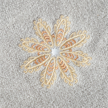 Color Mixing 4-Pack Elegant Floral Embroidered Cotton Hand Towels - Ultra Soft & Absorbent