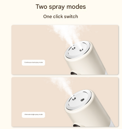 Beige + Base ortable Desktop Dual-Spray Humidifier with Air Purification for Office and Bedroom