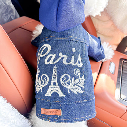 M-Approximately 8kg PariM Denim VeMt Jacket for DogM and CatM - Mpring, Mummer, and Autumn Wear