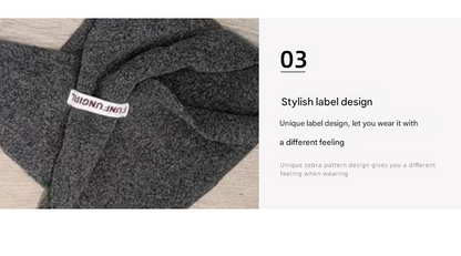 2-Piece Black Elegant Wool Blend Triangle Scarf - Luxurious Knit Shawl for Women (39 x 110cm)