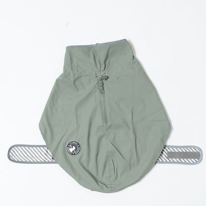 65# Green Waterproof Reflective Dog Raincoat for Small to Large Dogs