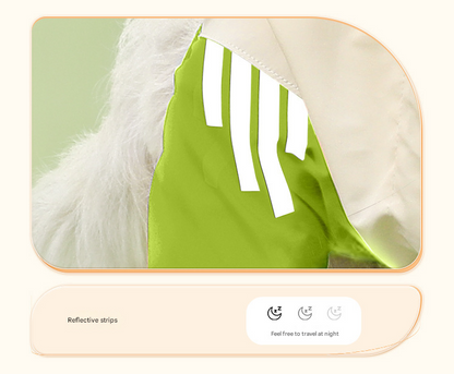 Colorblock (White Purple) Dog Raincoat - Waterproof with Hood and Reflective Strips (Size S)