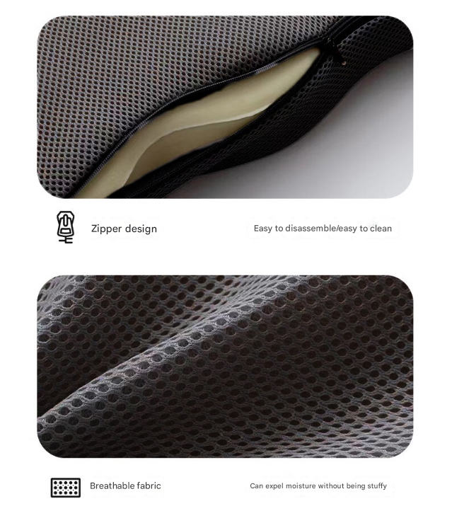 Grey Ergonomic U-Shaped Memory Foam Seat Cushion - Coccyx Relief & Posture Support with Breathable Cover
