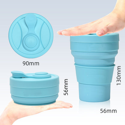 2 Pcs Purple 350ml Collapsible Silicone Travel Cup - Portable, Leak-Proof & Food-Grade Drinking Mug with Lid, Insulating Sleeve & Straw