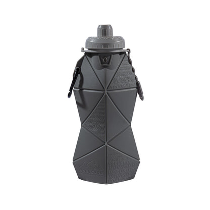 Dark Grey and Grey Cup Lid Ultimate Foldable Silicone Water Bottle - Lightweight Leakproof Travel & Sports Hydration - 700ml