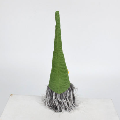 2 Pcs Charming Green Gnome - Plush Faceless Gonk with Long Dangle Legs - Adorable Shelf Sitter Home Decor Accent