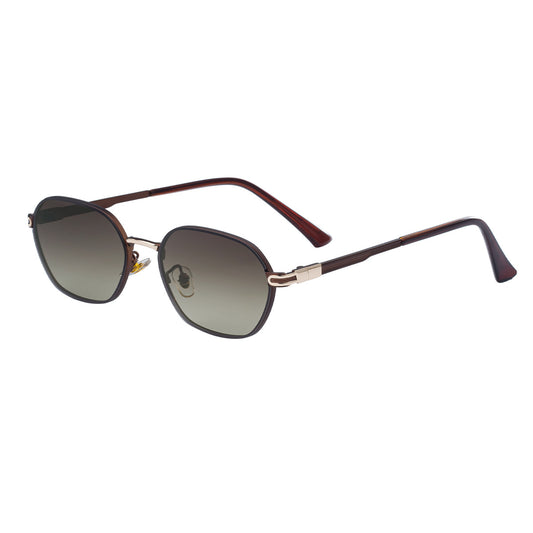 Dark Green Gradient Lenses Chic Oval Sunglasses for Women - UV400 Protection Lightweight Metal Frame, Comfortable Design
