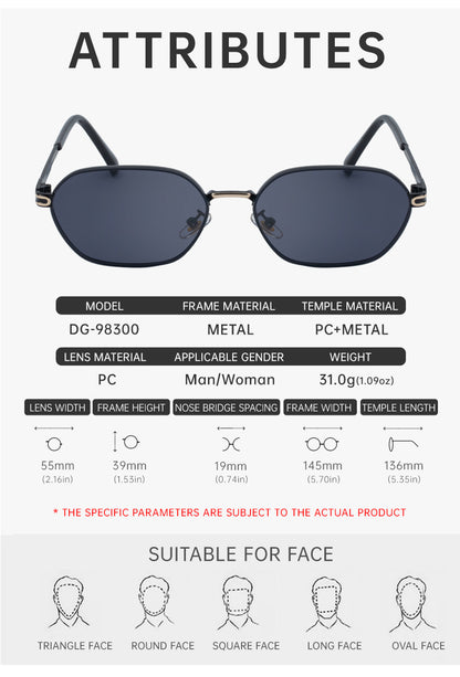 Blue Gradient Lenses Chic Oval Sunglasses for Women - UV400 Protection Lightweight Metal Frame, Comfortable Design