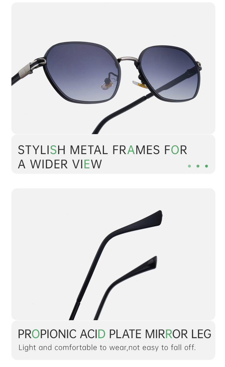 Pink Brown Gradient Lenses Chic Oval Sunglasses for Women - UV400 Protection Lightweight Metal Frame, Comfortable Design