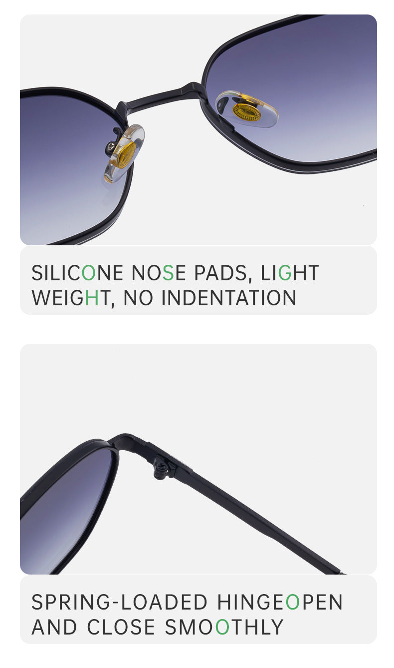 Pink Brown Gradient Lenses Chic Oval Sunglasses for Women - UV400 Protection Lightweight Metal Frame, Comfortable Design