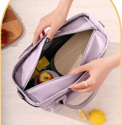 Green Chic Insulated Lunch Tote Bag - 11L Large Capacity Cooler for Work, Picnic & Travel - Durable Oxford Fabric