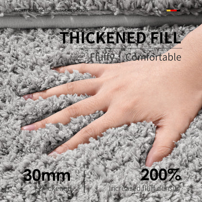 Brown Ultra Absorbent Plush Bath Mat - Non-Slip Bathroom Rug with Innovative Foot Drying Pocket