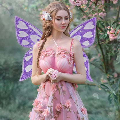 Green Sparkling Fairy Wings - Lightweight Glitter Butterfly Costume Accessory for Kids & Adults