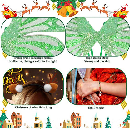 Black Sparkling Fairy Wings - Lightweight Glitter Butterfly Costume Accessory for Kids & Adults