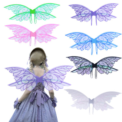 Purple Enchanting Iridescent Fairy Wings - Sparkle Butterfly Elf Wings for Costume Parties, Cosplay & Dress-Up Fun