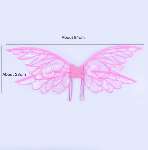 Pink Enchanting Iridescent Fairy Wings - Sparkle Butterfly Elf Wings for Costume Parties, Cosplay & Dress-Up Fun