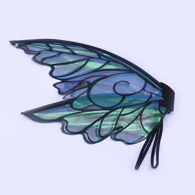 Blue Enchanting Iridescent Fairy Wings - Sparkle Butterfly Elf Wings for Costume Parties, Cosplay & Dress-Up Fun