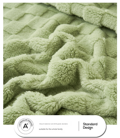 200*230CM Pink Ultra-Soft Waffle Textured Plush Fleece Blanket - Large Cozy All-Season Throw for Bed & Sofa