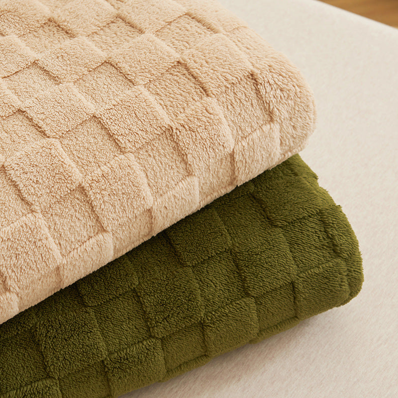 200*230CM Grey Ultra-Soft Waffle Textured Plush Fleece Blanket - Large Cozy All-Season Throw for Bed & Sofa