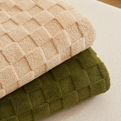 200*230CM Grey Ultra-Soft Waffle Textured Plush Fleece Blanket - Large Cozy All-Season Throw for Bed & Sofa