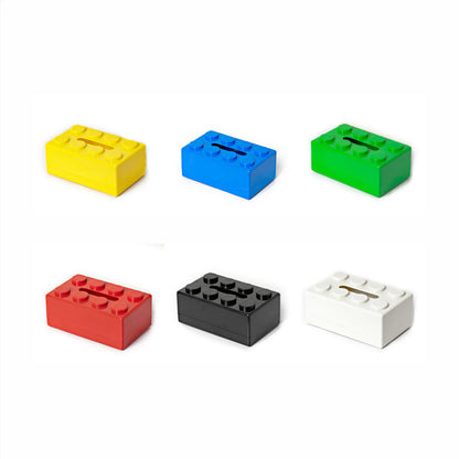 Blue 2 Pcs Creative Building Block Tissue Box Holder - Wall-Mounted & Desktop Dispenser for Bathroom, Kids Room & Office Decor