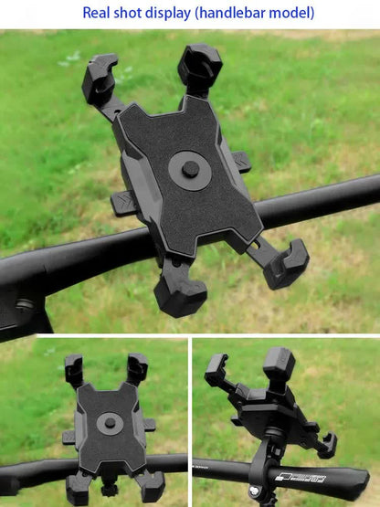 Red and Black Secure Grip Bike Phone Mount - Adjustable 360 Rotation Bicycle Handlebar Holder, Universal Cradle for MTB & Road Cycling