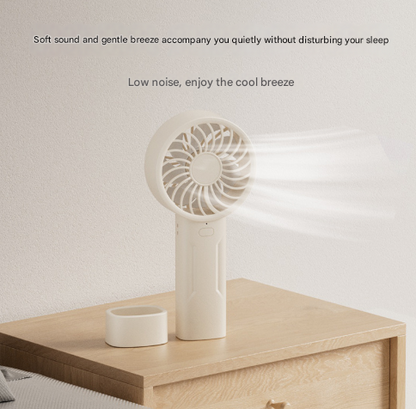 Black Mini Portable USB Rechargeable Fan - Quiet Cooling for Desk or Travel