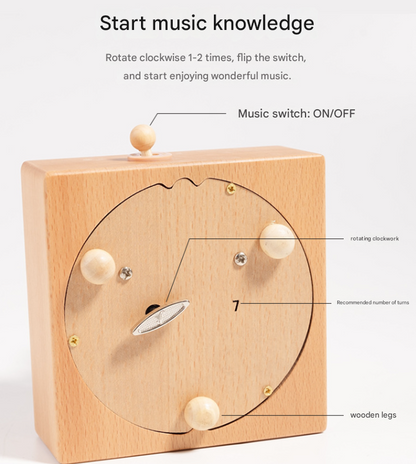 MAOMAO-Music Box (Jurassic Dinosaurs) Handmade Wooden Ferris Wheel Music Box - Christmas Carousel Hand-Cranked Desktop Decoration
