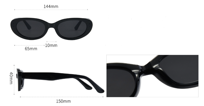 2PCS Pink Blue Retro Oval Cat-Eye Sunglasses - Chic Influencer-Style Shades
