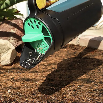 Green with Black Premium Garden Seeder - Versatile Seed and Salt Spreader