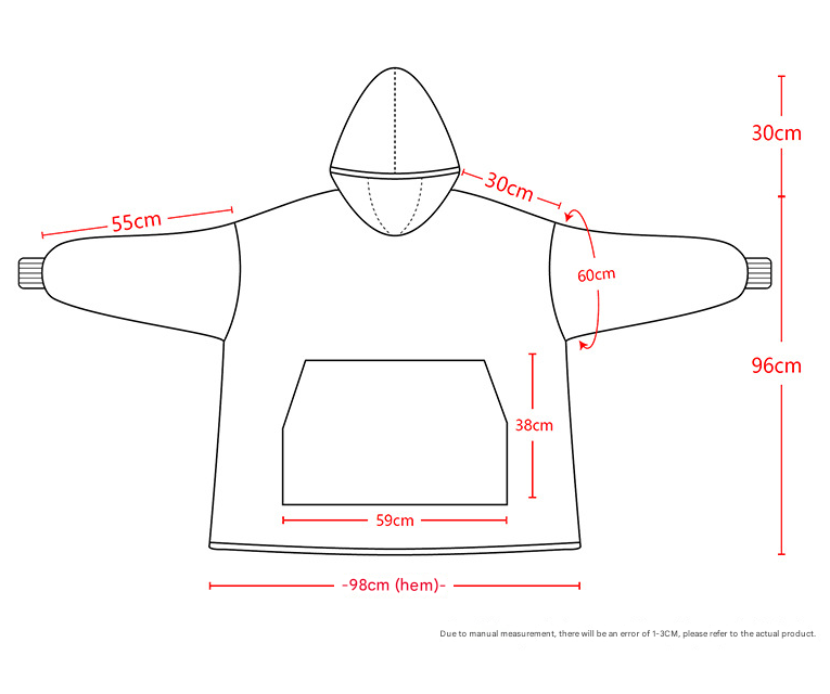 Egg Milk Pattern Oversized Wearable Blanket Hoodie - Ultra Soft & Cozy Snuggle Pullover for Adults