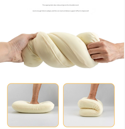 Grey Ergonomic Memory Foam Travel Pillow for Neck Support - Portable & Compact for Camping, Flights, and Napping