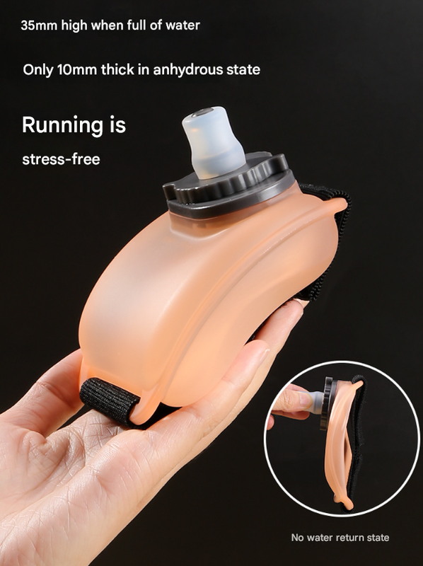 2-Pices Transparent Color Ergonomic Wearable Hydration Flask - Hands-Free Wrist Water Bottle for Running & Sports