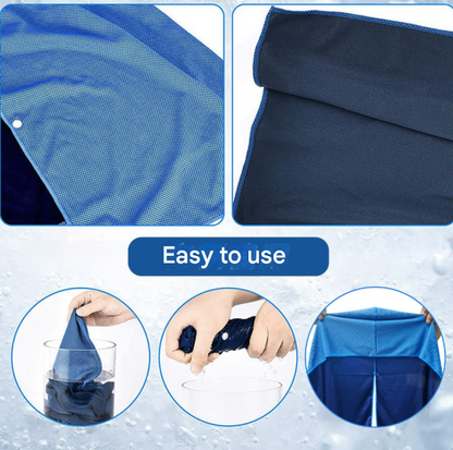 Grey 5-Pack Instant Cooling Towel Set - UPF Sun Protection Hooded Ice Towels for Sports & Outdoor Activities