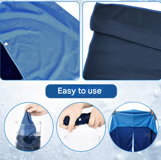 Black 5-Pack Instant Cooling Towel Set - UPF Sun Protection Hooded Ice Towels for Sports & Outdoor Activities